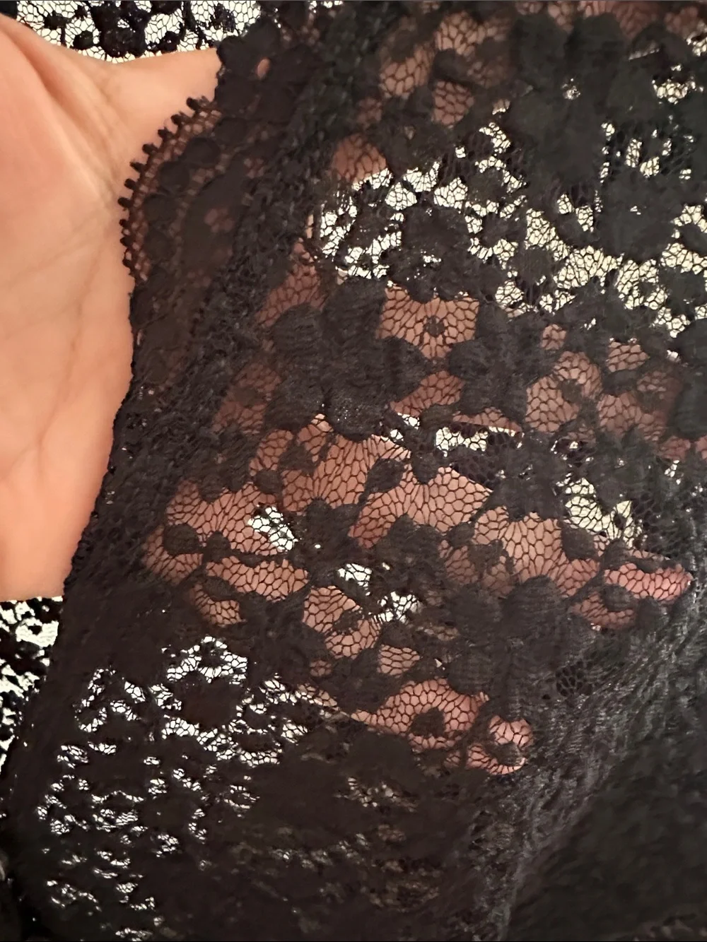 Free People Black Floral Lace Button-Front Cardigan